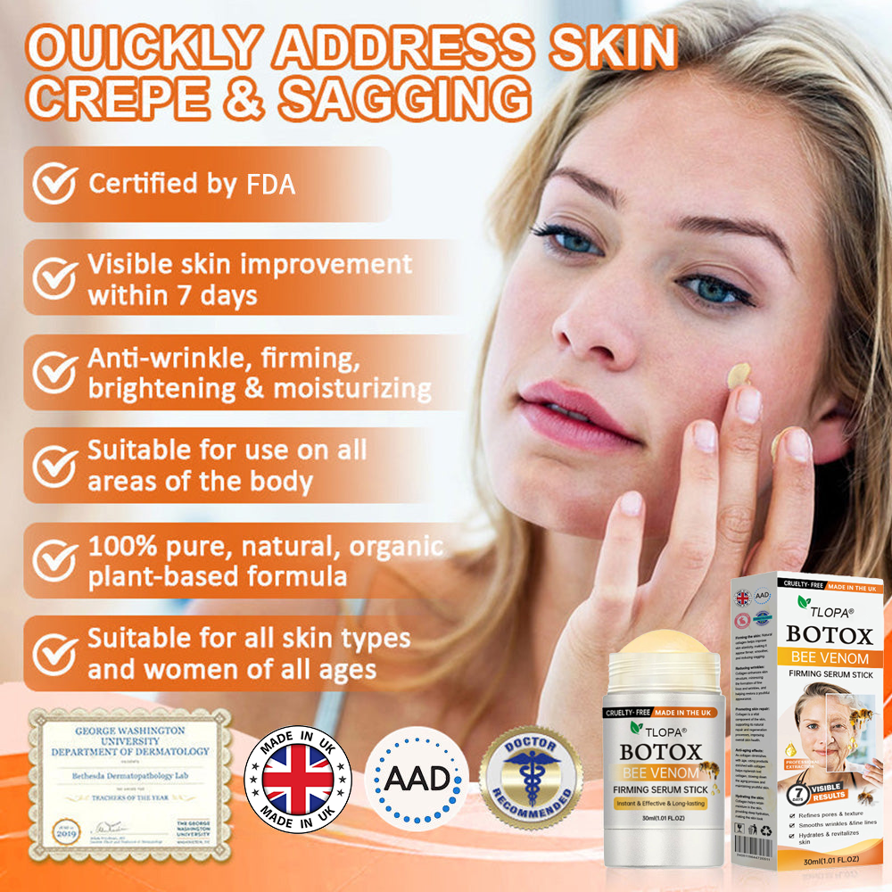 𝐌𝐚𝐝𝐞 𝐢𝐧 𝐁𝐫𝐢𝐭𝐚𝐢𝐧 👩⚕️𝗧𝗟𝗢𝗣𝗔® Botox Bee Venom Firming Serum Stick🎁Firm Skin, Defy Aging 🤍🤍